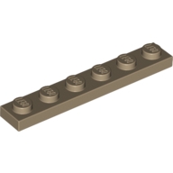 Lego destička 1x6, tmavě béžová (6015424)